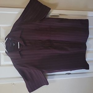 Haggar Dark Burgundy Dress Shirt Size L